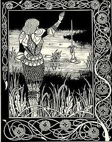 How Sir Bedivere Cast the Sword Excalibur into the Water, 1893-1894, Aubrey Beardsley