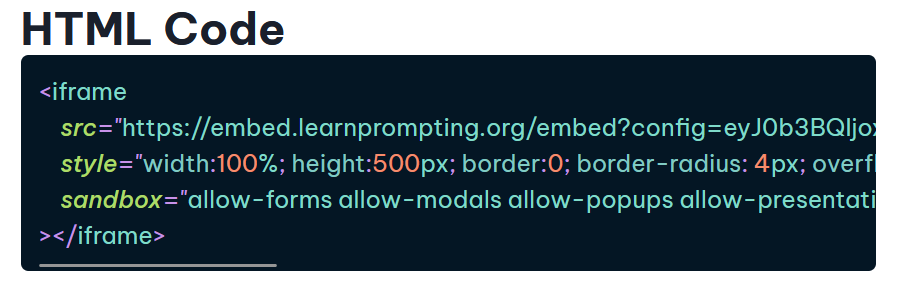 HTML code