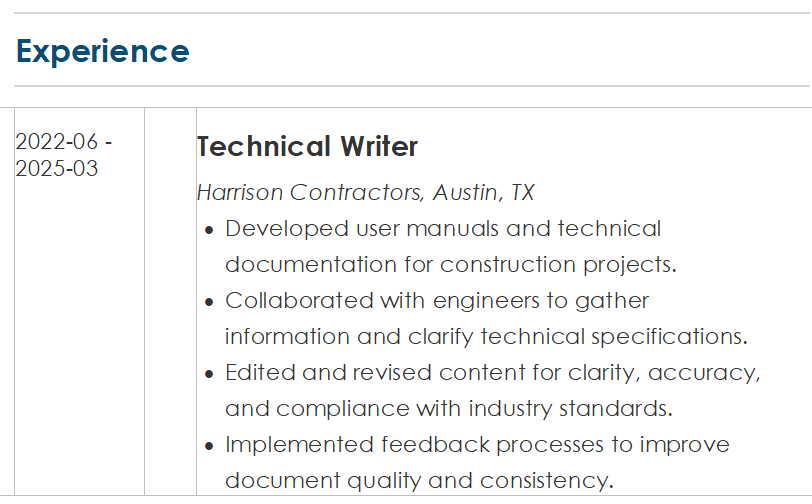 Obviously AI-generated resume experience "details"