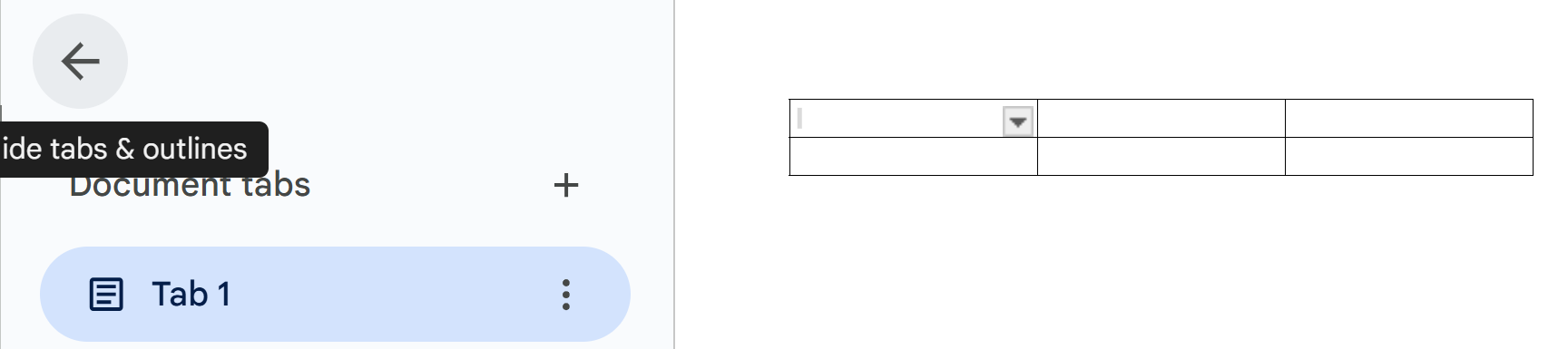 Clear the Tab area