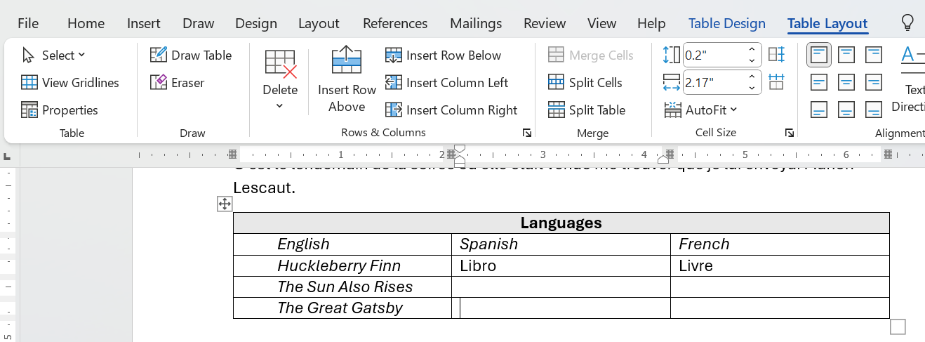 Add rows or columns